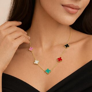 KIMTI Clover Necklce (Multicolour) view 2