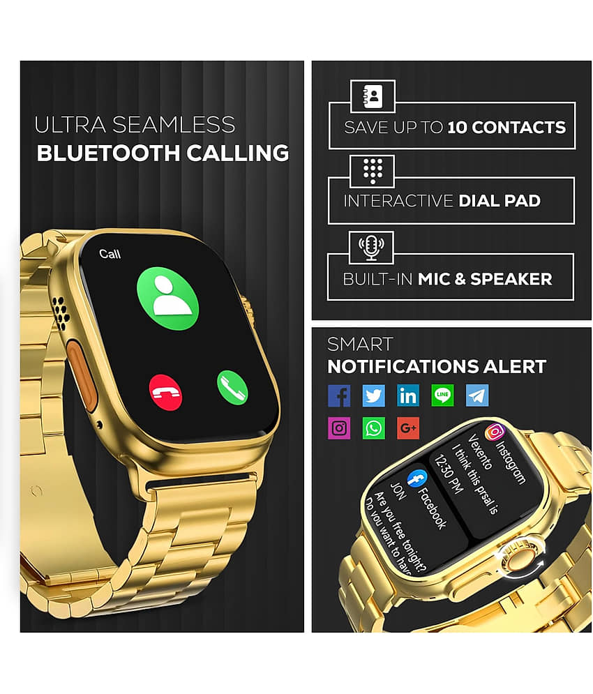 VERONIC ULTRA GOLD SMART WATCH with Calling Gold Smart Watch view 2
