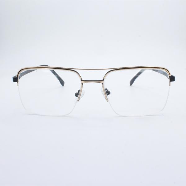 Lensoz Elite X Luxe Half Rim Geometric - Medium - Gold & Black view 2