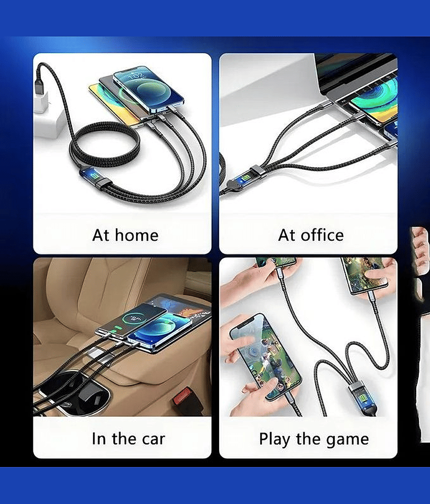 100W Fast Charging Type-C Cable | Durable Braided USB-C to USB-C Cord with Smart Chip | Quick Charge & High-Speed Data Transfer view 2