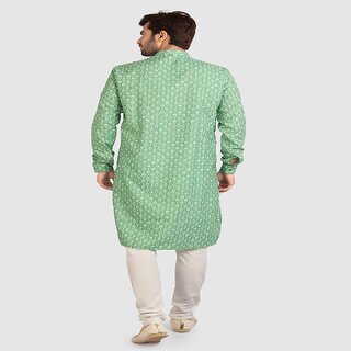 Raivat Ethnic Green Colour Cotton Kurta Pajama 1262 view 2