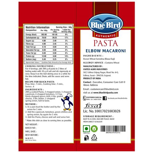 Blue Bird Elbow Macaroni, 200 gm view 2