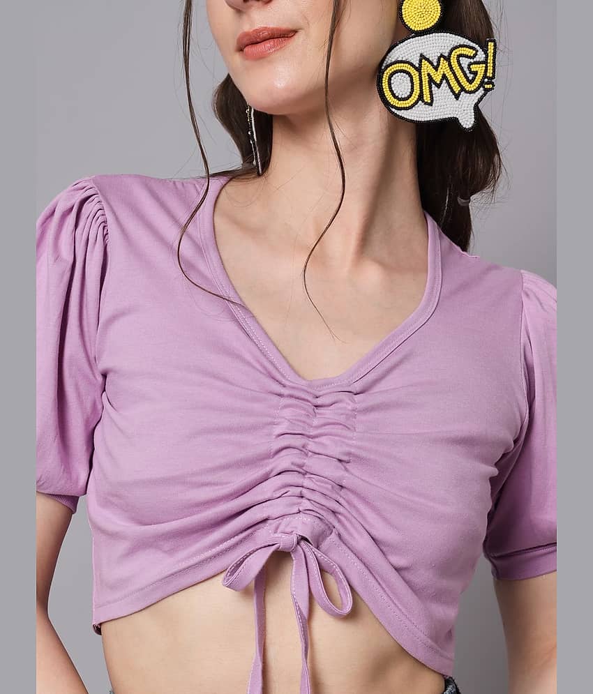 The Dry State Women's Cotton Crop Top ( Purple ) view 2