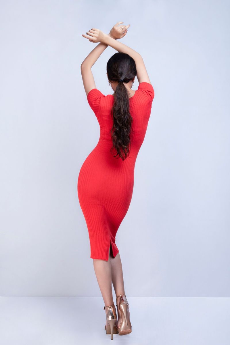 BODY CON DRESS HALF SLEEVE view 2