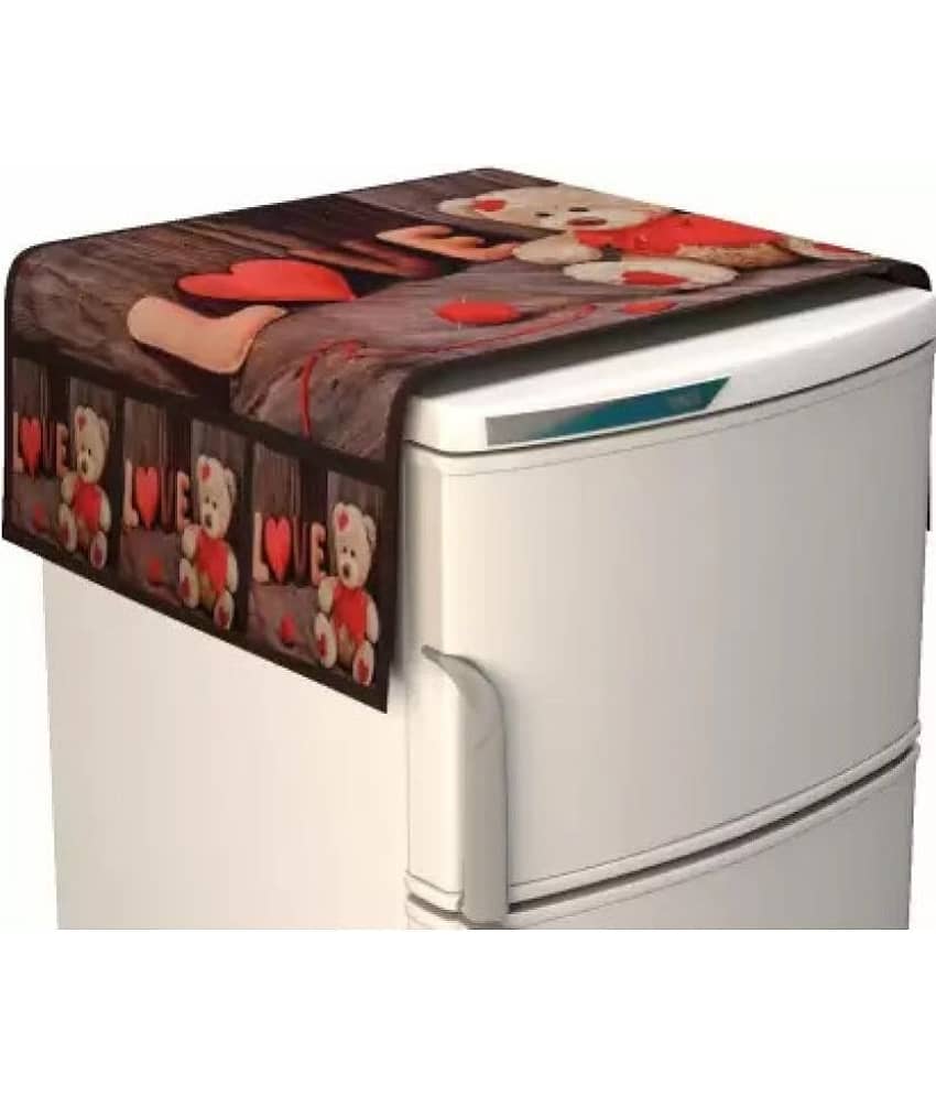 Crosmo Polyester Graphic Fridge Mat & Cover ( 64 18 ) Pack of 6 - Multicolor view 2