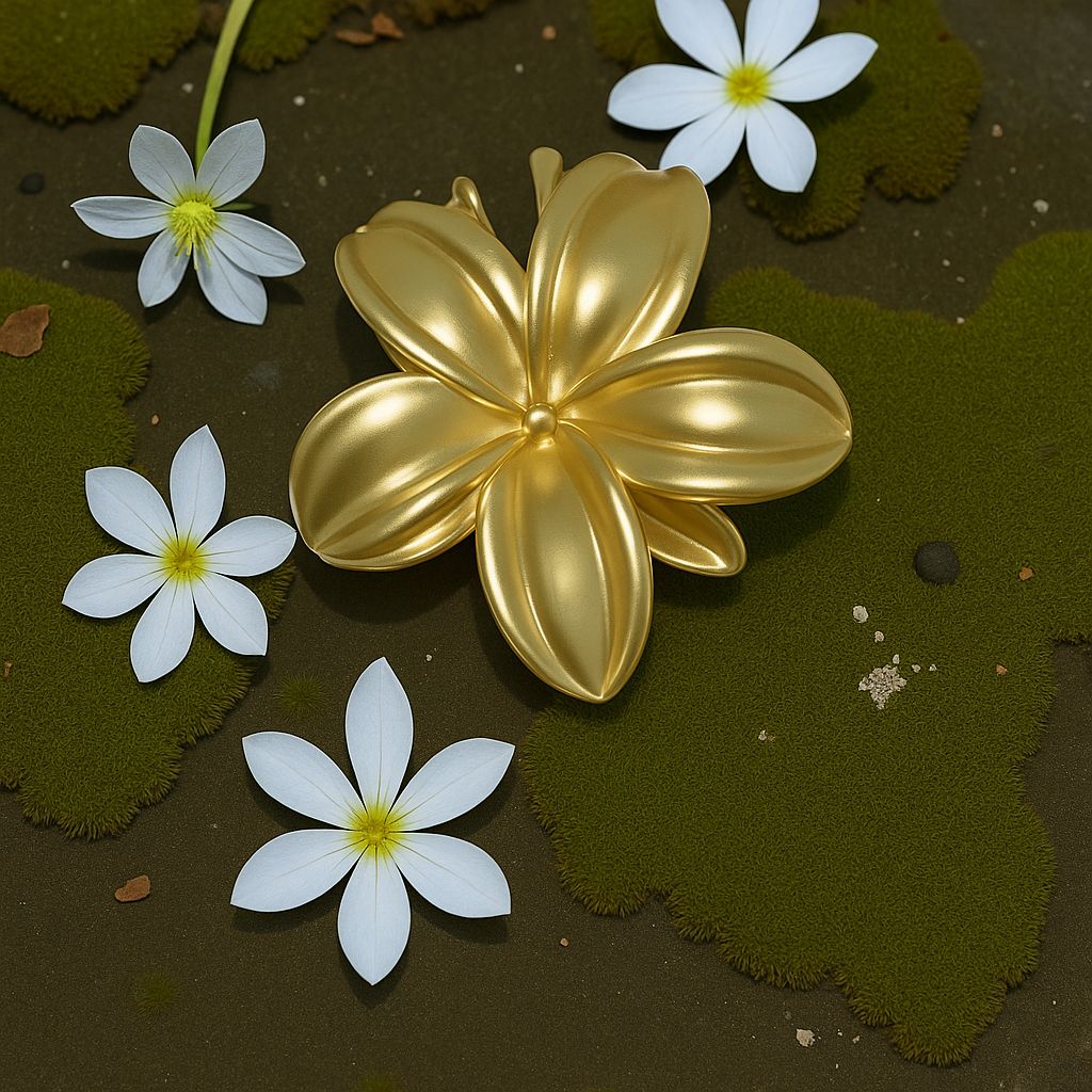 Metallic Mini Flower Claw Clip view 2