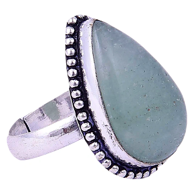 Green Aventurine Teardrop Ring For Men And Women(KI_160) by Krishna Impex view 2