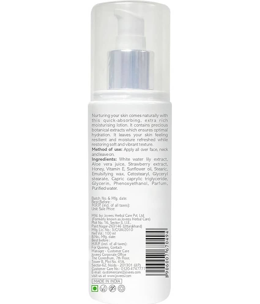 Jovees Herbal White Water Lily Moisturizing Lotion Lightweight For All Skin Types 100ml (Pack of 1) view 2