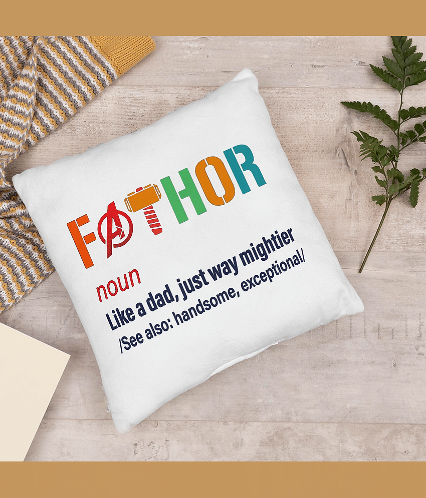Royals of Sawaigarh - Multicolor Polyester Gifting Printed Filled Cushion For Fathers Day view 2