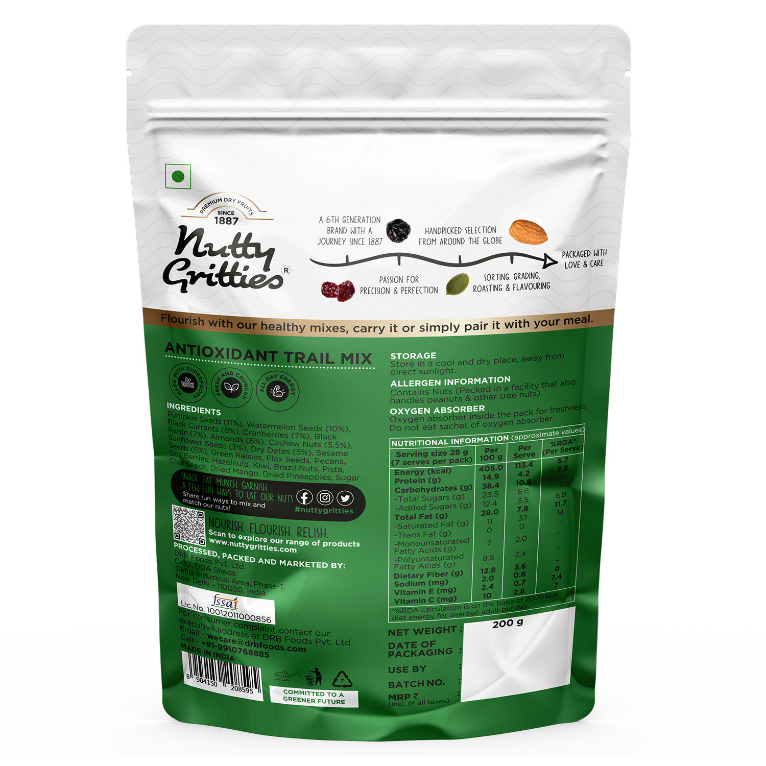 Nutty Gritties Antioxidant Trail Mix, 200 gm view 2