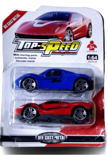 VINDHYA - Delivering Joys of Life|| Friction Powered Cars Set| [Top Speed] |Die Cast Metal||Multicolour| | Pack of 2 Mini Cars| | 1:64 Scale Ratio| | Random Design… view 2