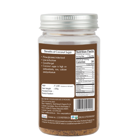 Praakritik Organic Coconut Sugar 100 G view 2