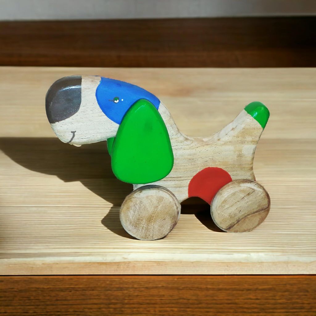 neemtoys Neem Wooden Pull Along Dog Toy for Kids of Age 8 Months to 8 Years| Birthday Gift for Toddlers view 2