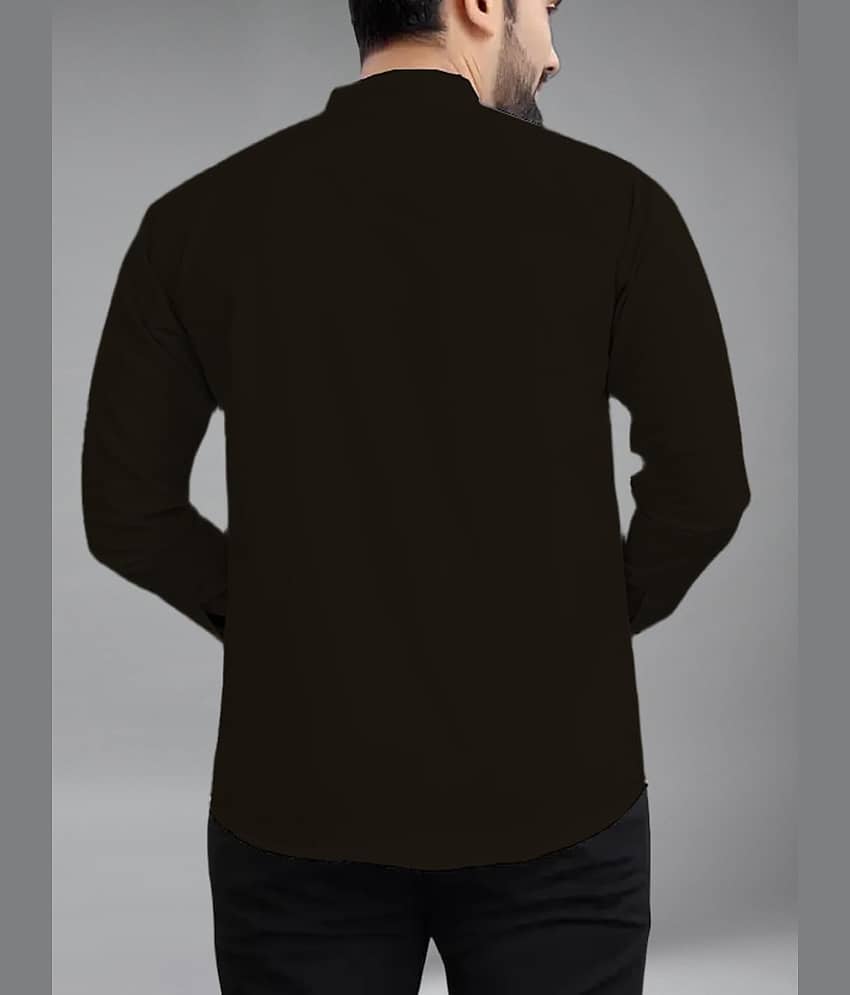 Apektra Cotton Blend Slim Fit Solids Full Sleeves Men's Casual Shirt - Coffee ( Pack of 1 ) view 2