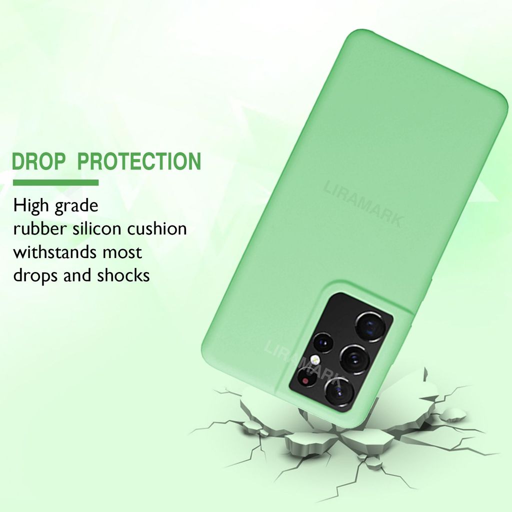 LIRAMARK Liquid Silicone Soft Back Cover Case for Samsung Galaxy S21 Ultra view 2