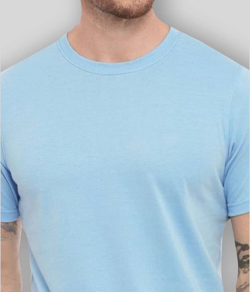 SKYRISE Pack of 1 Cotton Slim Fit Men's T-Shirt ( Turquoise ) view 2