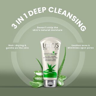 Lotus Herbals Whiteglow 3 In 1 Deep Cleaning Skin Whitening Facial Foam For All Skin Types 100G ( Pack Of 2 ) view 2