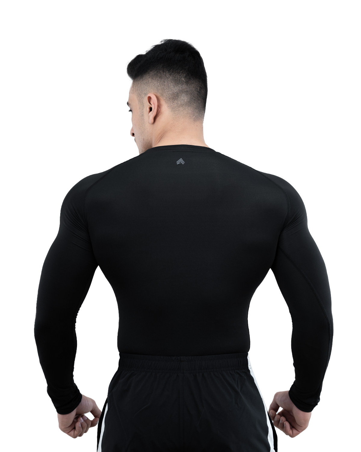 Athflex Men's Full Sleeve Edge Compression T-Shirt-Athletic Base Layer for Gym,Cycling,Training,Workout,Poly-Spandex Blend,Tactical Sports Wear & Gymwear - black/M view 2
