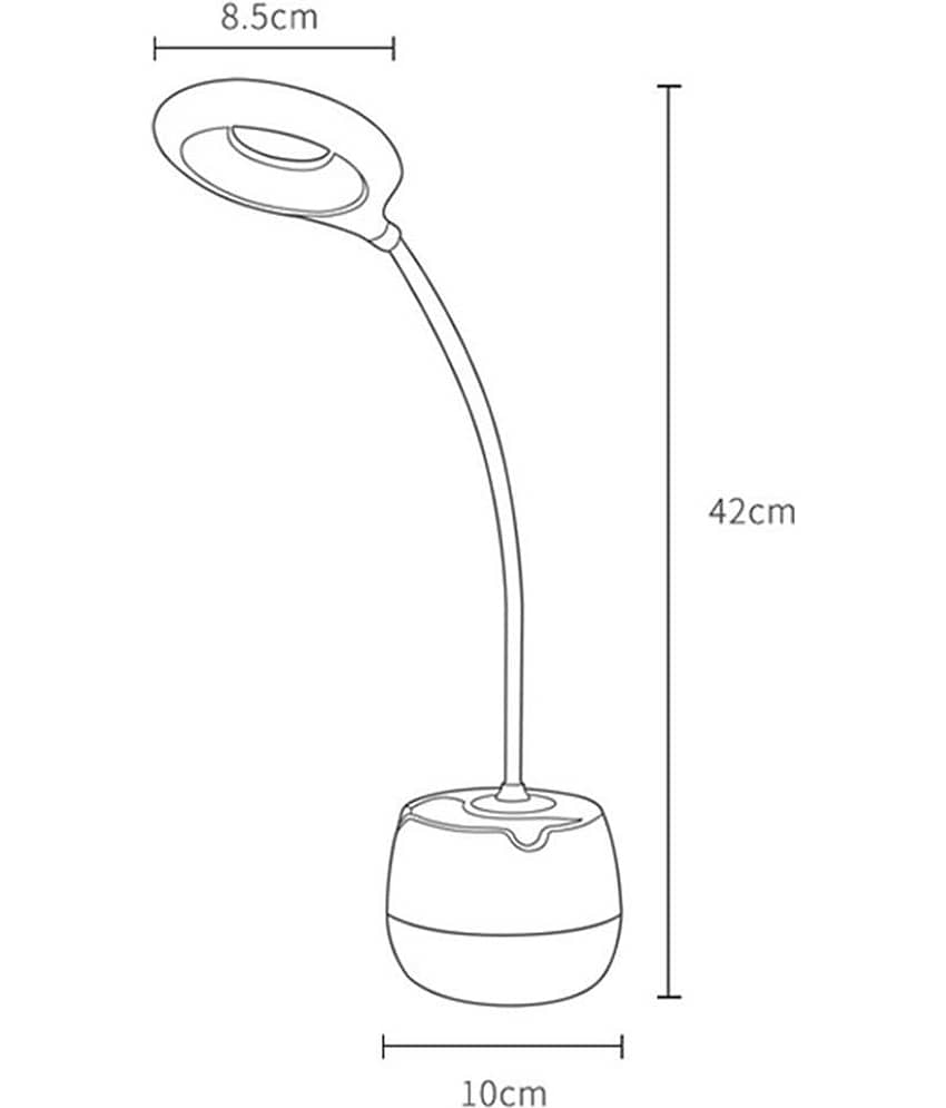 WAY BEYOND Rechargeable LED Desk Lamp with Pen Holder Plastic Table Lamp - Pack of 1 view 2