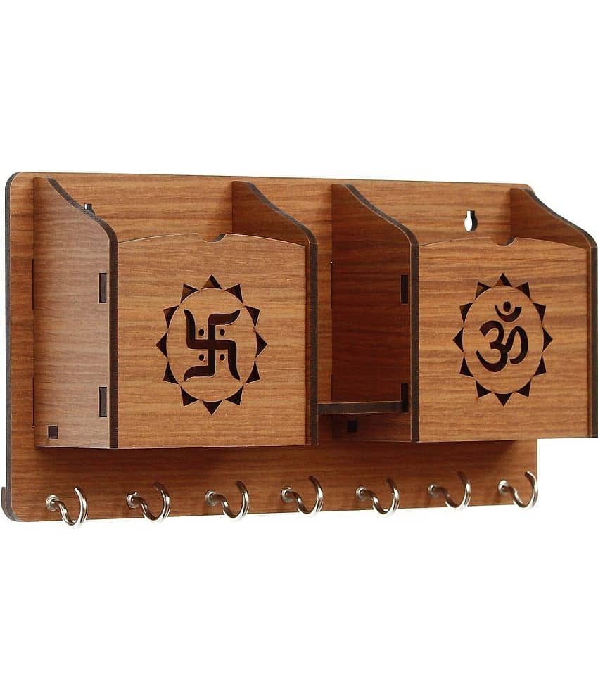 JaipurCrafts Brown Wood Key Holder - Pack of 1