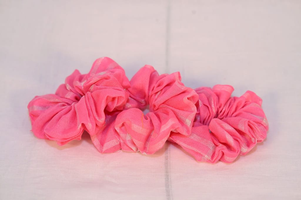 3 set Chic Pink Scrunchie Set view 2