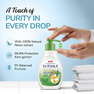 Yuthika Naturals Neem Hand Wash 200ml | Complete Germ Protection with pH Balanced Formula view 2