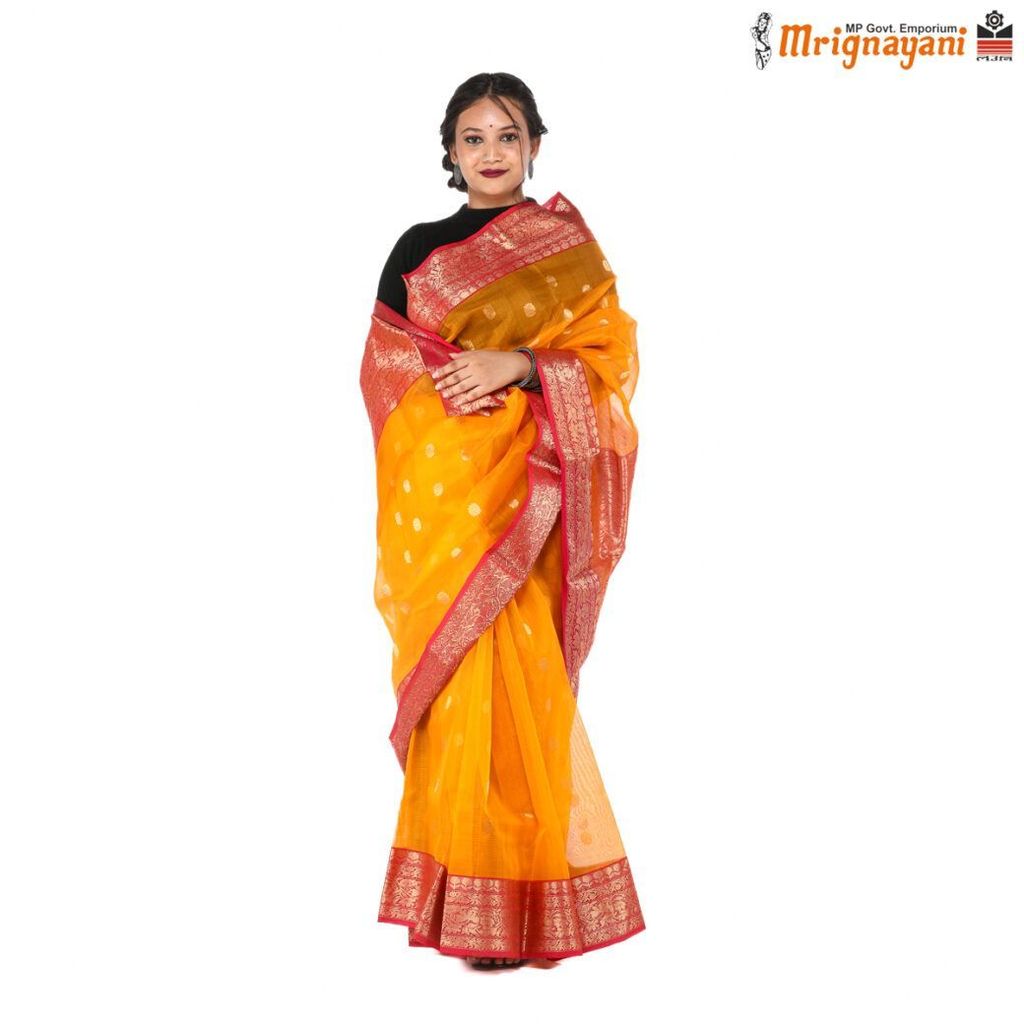 HANDLOOM CHANDERI SILK SAREE WITH BLOUSE (SKU - 1SC202291021, SAREE - 1017) view 2