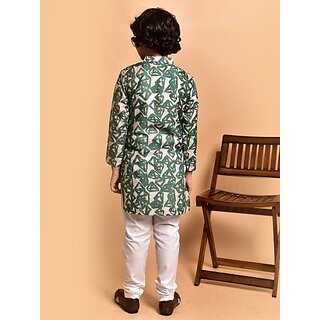 PrintCultr Boys Festive & Party Kurta and Pyjama Set (Beige) view 2