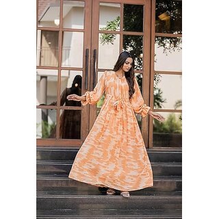 SARINKU Georgette Gown Dress for Women Stylish Western Gown Long One Piece for Girls & Women view 2