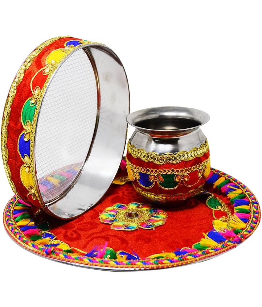 Adbeni Karwa Chauth Special Pooja Thali With Makeup Combo, Pack of 12 Face 344 view 2