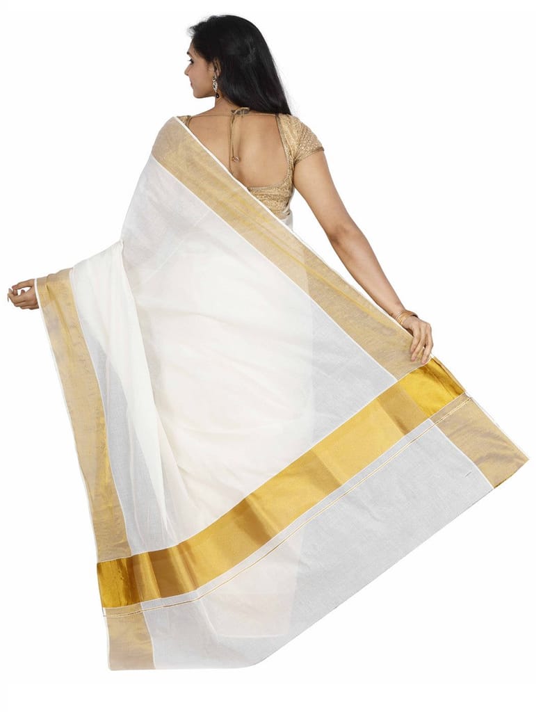 Kasavu Zari Border Saree view 2