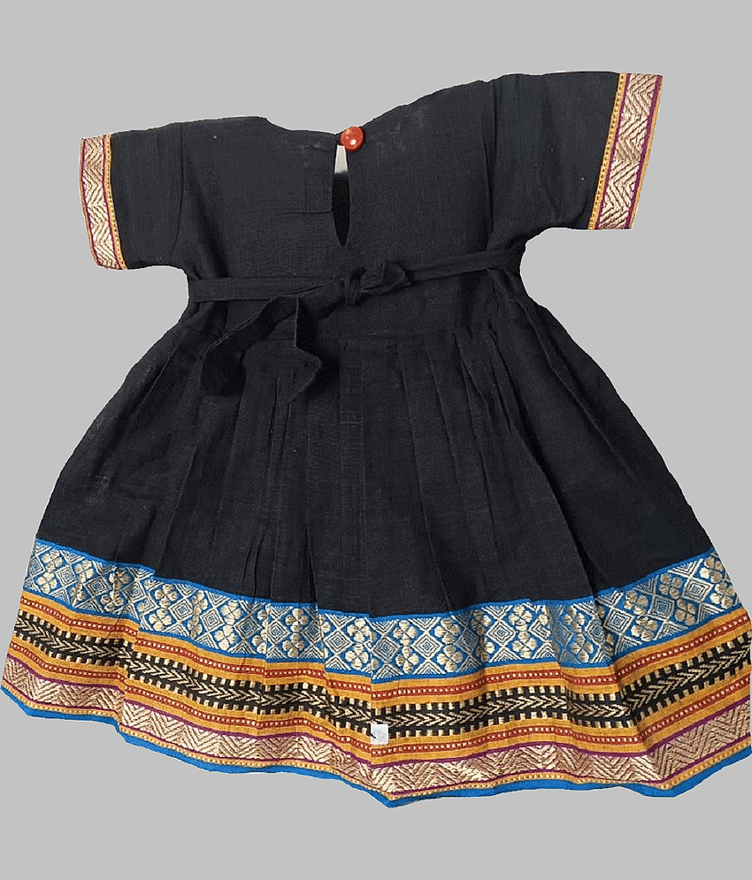 harshvardhanmart.com Cotton Frock For Girls ( Pack of 1 , Black ) view 2