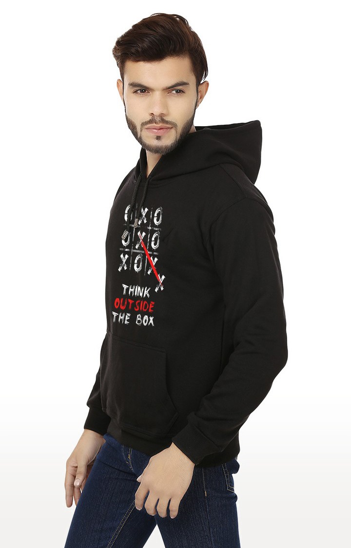 Men's Black Fleece Printed Hoodies view 2