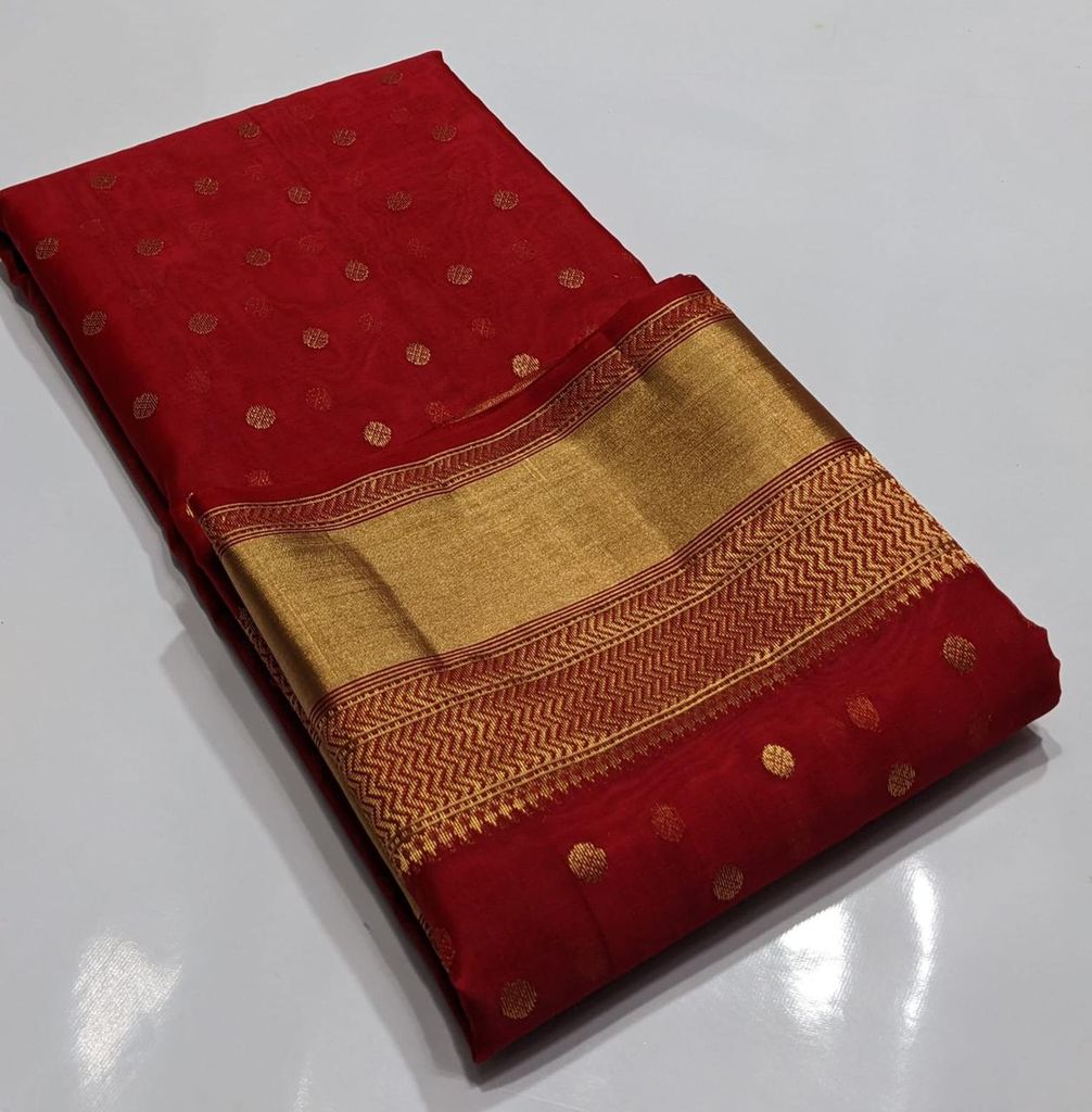 Handloom Katan Silk Chanderi Saree for Wedding and Festive Occasions