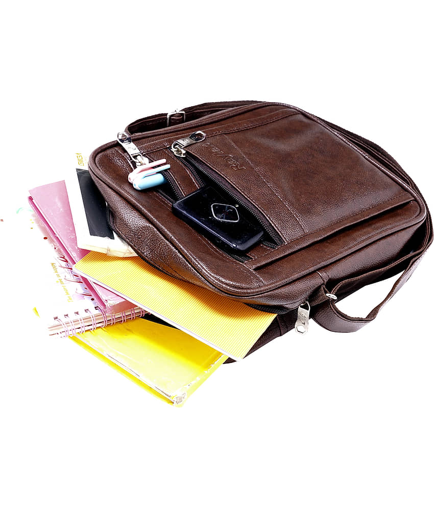 Raylan Brown Solid Messenger Bag view 2