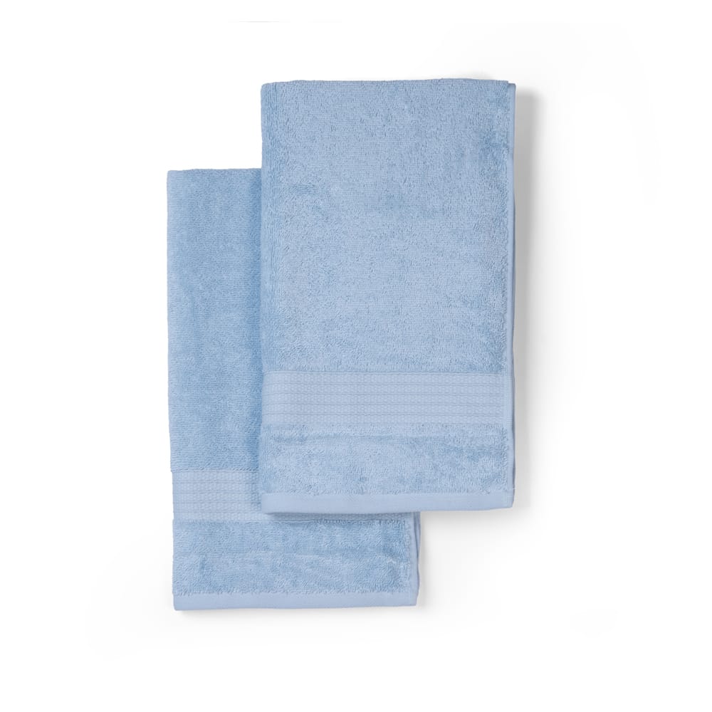 Feather & Spun Organic Cotton Hand Towel (Pack of 2) | Lavender Fragrance | GOTS Certified | Anti Microbial | Fade Resistant | Double Needle Stitch | 550 GSM | 76 cms x 45 cms view 2