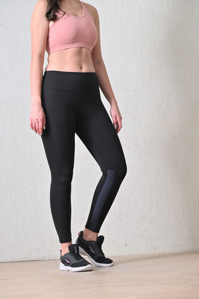 Body Smith Women’s Solid Blue High Waist Active Sports Tights with Side Pocket | Stretchable Gym Leggings for Yoga, Running & Workout | Comfortable & Stylish Fitness Wear view 2