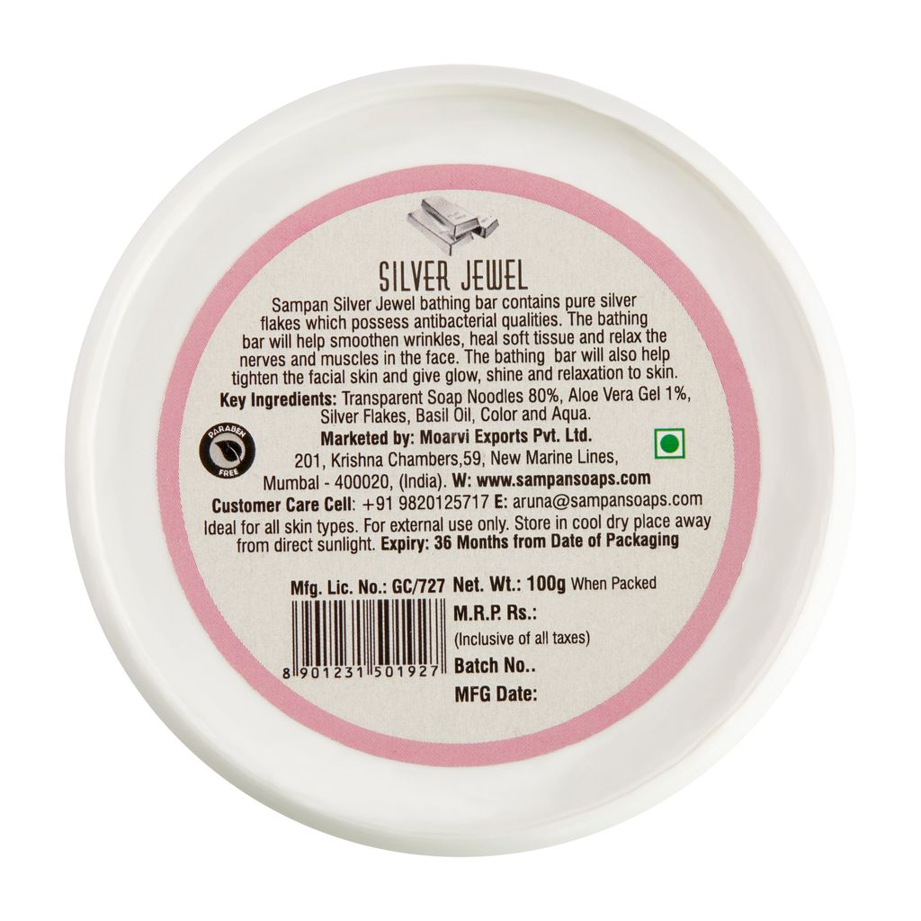 Sampan Silver Jewel Aloe Vera Glycerine Bathing Bar view 2