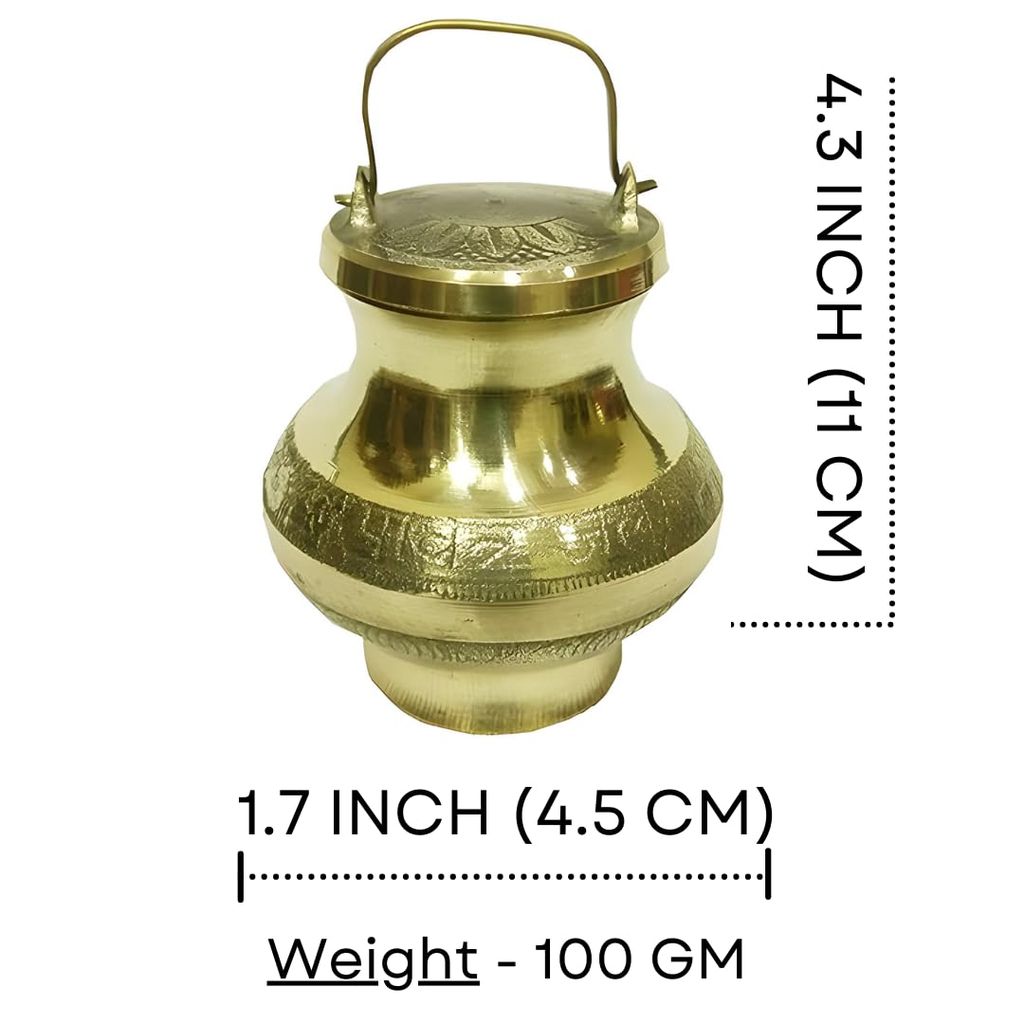 Salvus APP SOLUTIONS Brass Lota Kamandal (Gold_11 x 4.5 cm) view 2