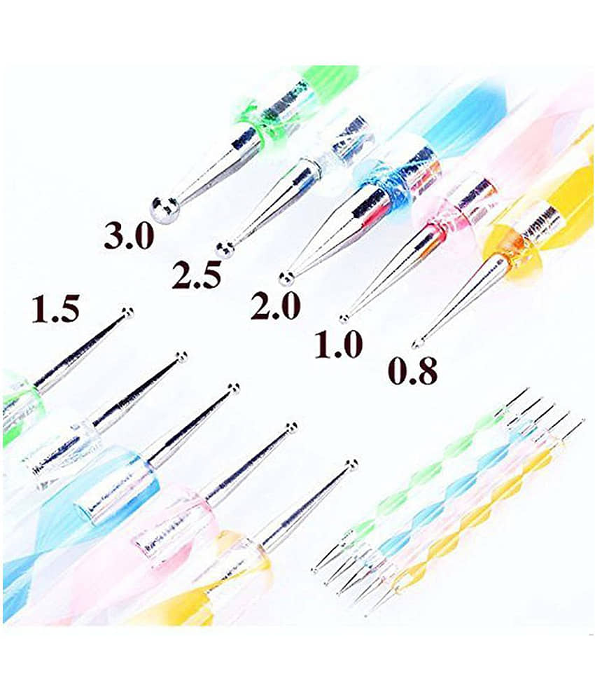 FOK Nail Art Dotting Pen Nails Tool And 1 Pc French Manicure Nail Art Tip Sticker 20 g view 2