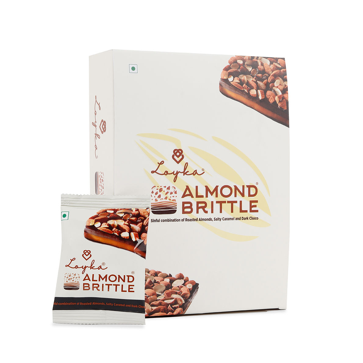 Loyka Almond Brittle Classic, 12 Pcs Box, 204 gm