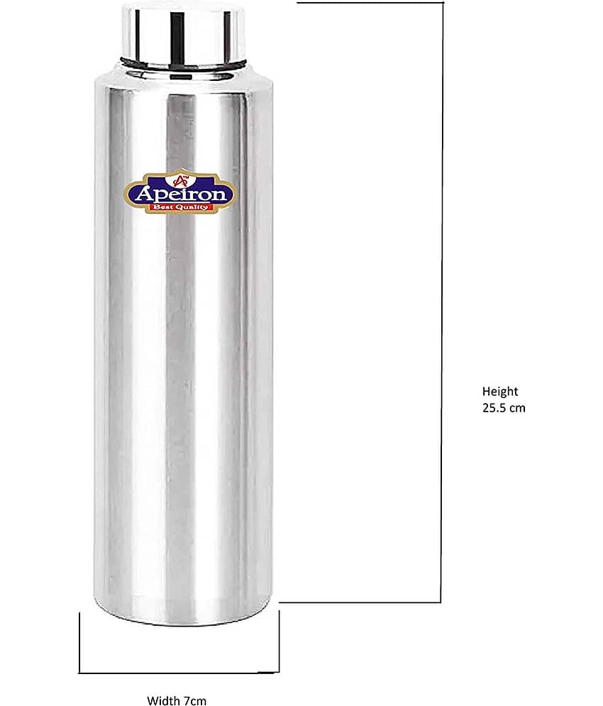 APEIRON FRIDGE WATER BOTTLE Silver 1000 mL Stainless Steel Water Bottle set of 1 view 2