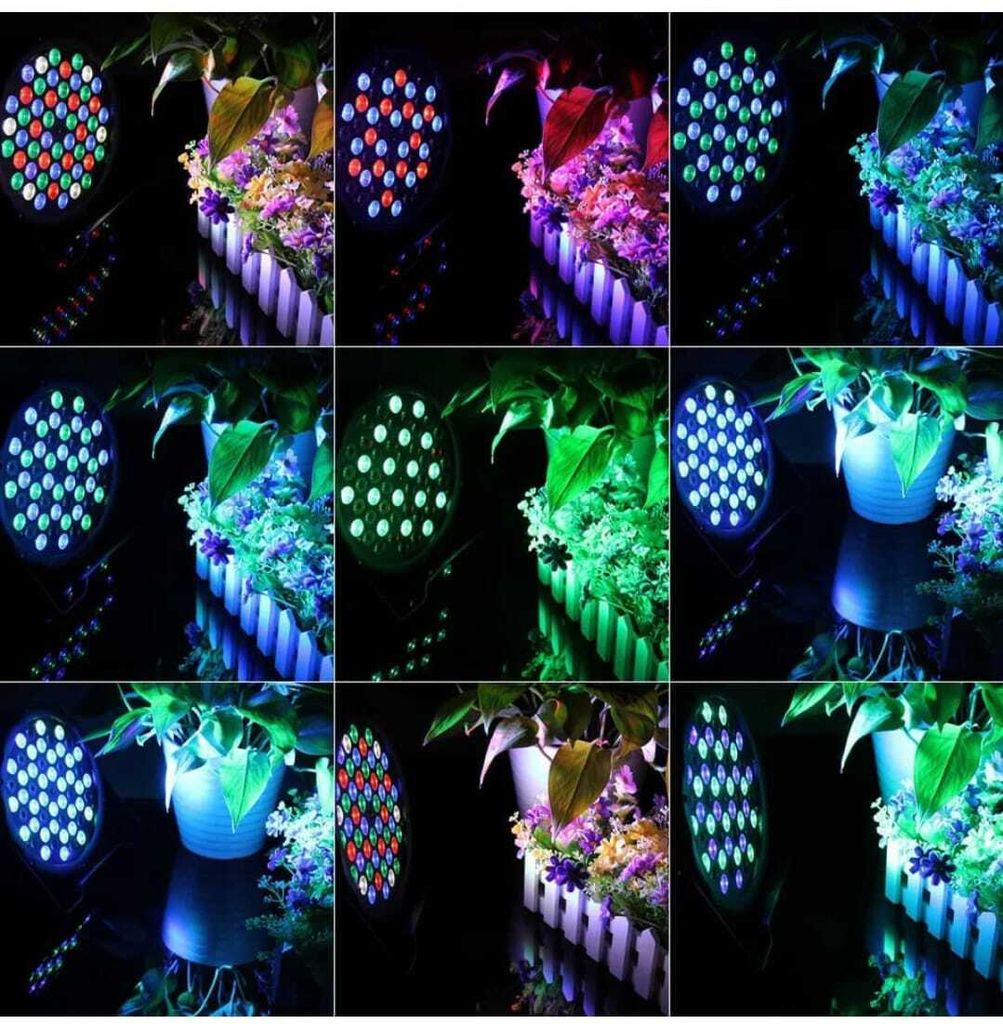 SPARKWORLD 60-LED RGB Par Can Uplight DMX512, 25 Beam, AC100240 V Stage Flood Light | Size: 30cm | Colour: 60 LED view 2