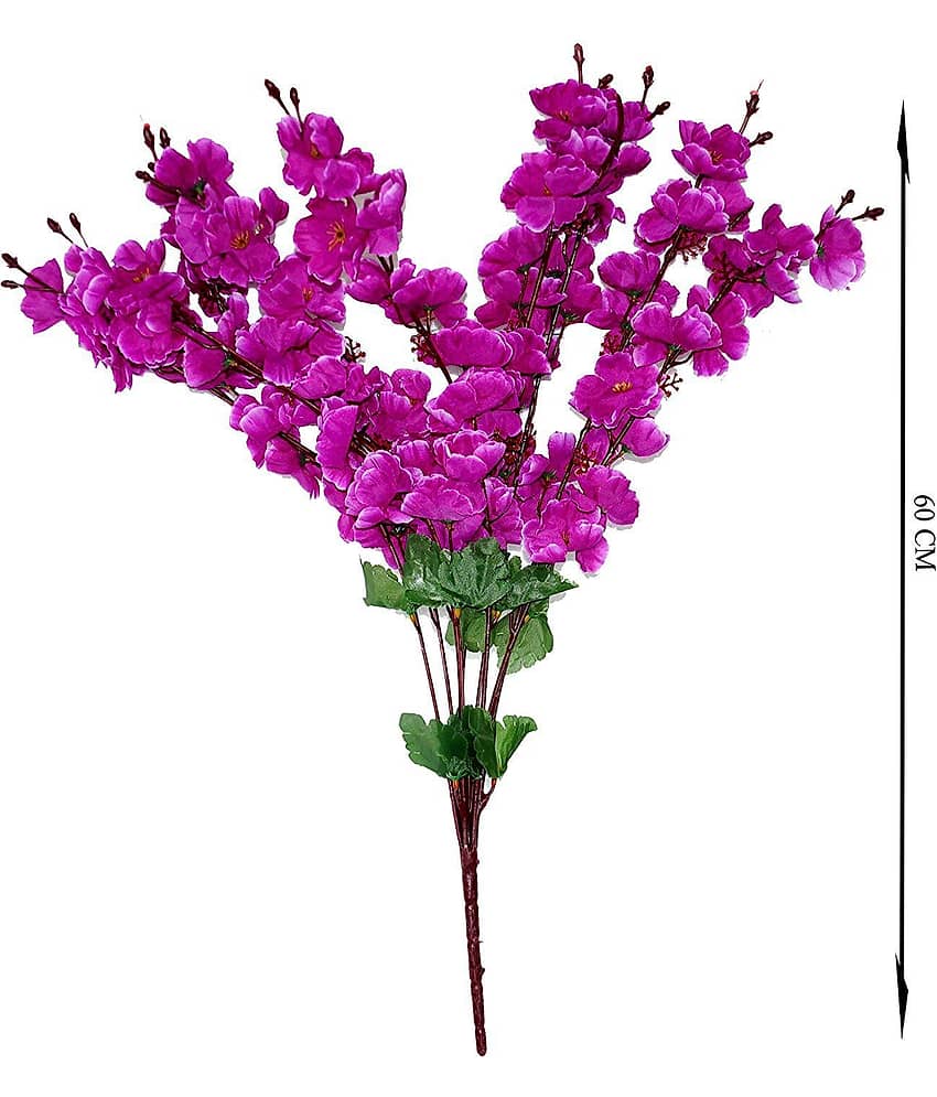 YUTIRITI Orchids Purple Artificial Flowers Bunch - Pack of 1 view 2