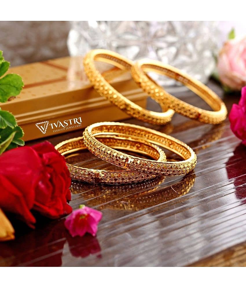 VIVASTRI Gold Bangle Set ( Pack of 1 ) view 2