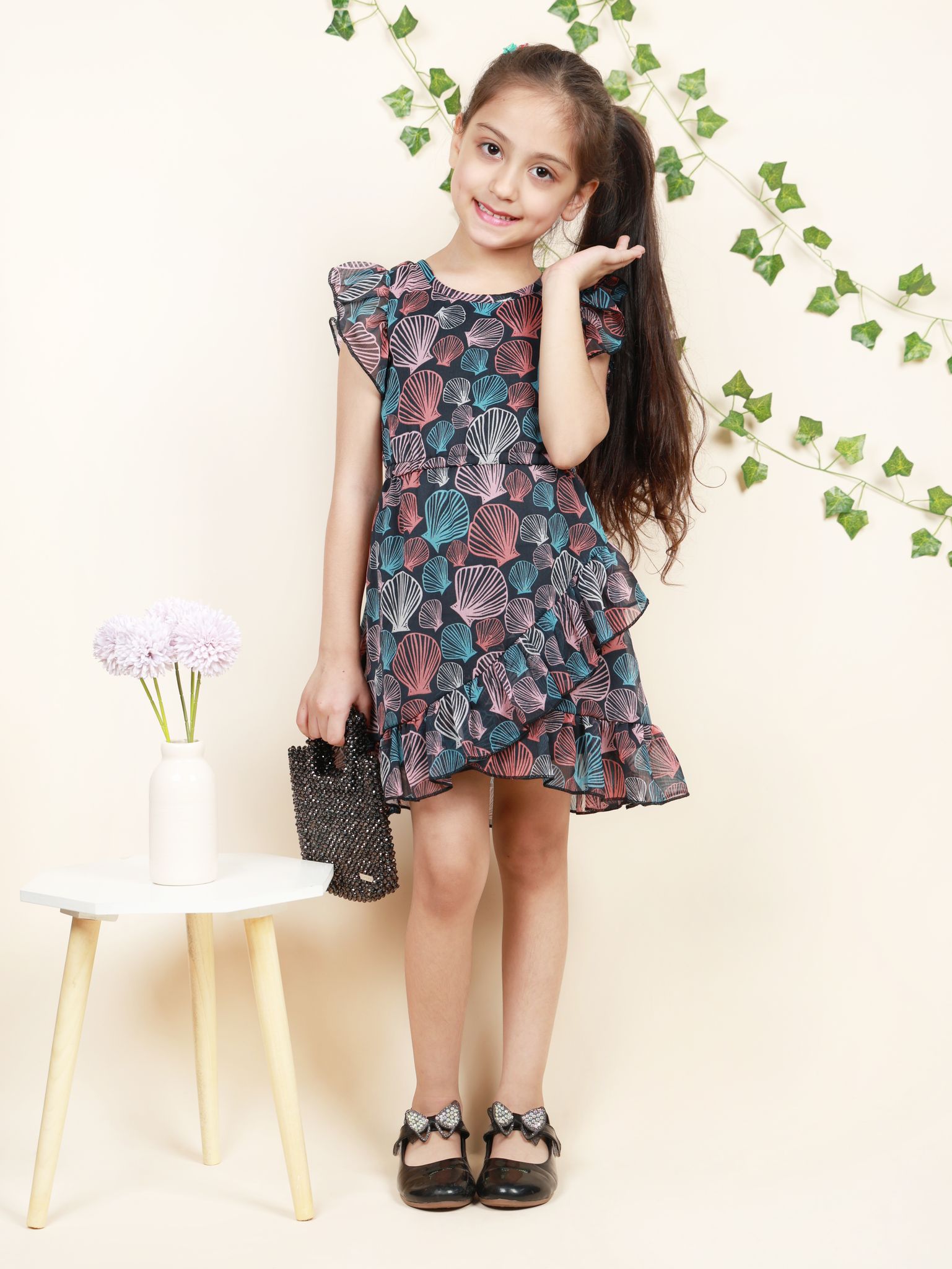 Georgette Dress & Frilled Sleeves