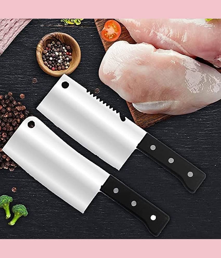 Stainless Steel Kitchen Knife Set - 8 Pieces | Daily Kitchen Use Knife Set with Scissor, Peeler & Knife Sharper | Durable Kitchen Essentials Knives with Comfortable Handle - HKNIFE view 2
