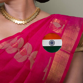 (Pack of 4) Indian Flag Lapel Pin Unisex Brooch Tiranga Badge For Shirts, T-Shirt, Saree and Coat (Multicolor) view 2