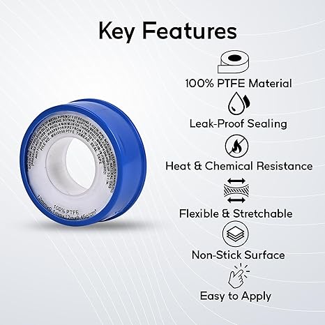 Prem's FAUCENT PTFE Thread Seal Tape Plumber tape, Teflon Tape 12mmX10mtr (Pack of 3) view 2