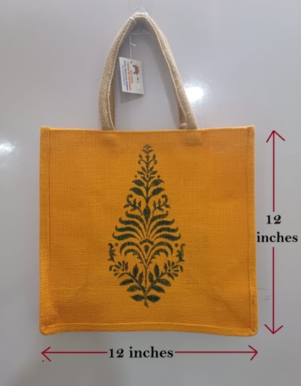Jute Bag Block Printing 12 x 12 inches view 2